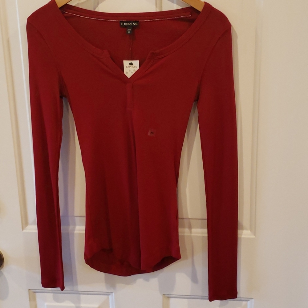 Express Red Long Sleeved Shirt